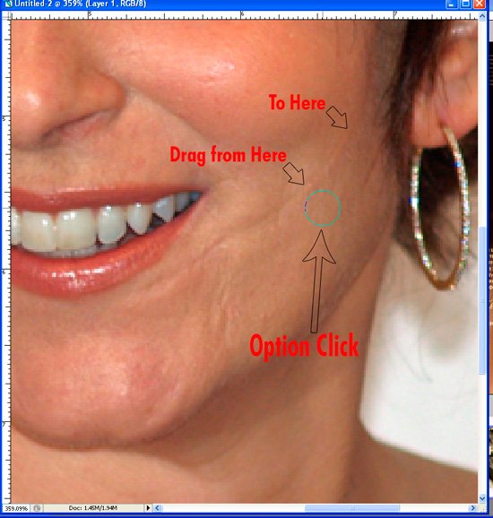 Tina Fey Heal and Patch Tool Photoshop Tutorial