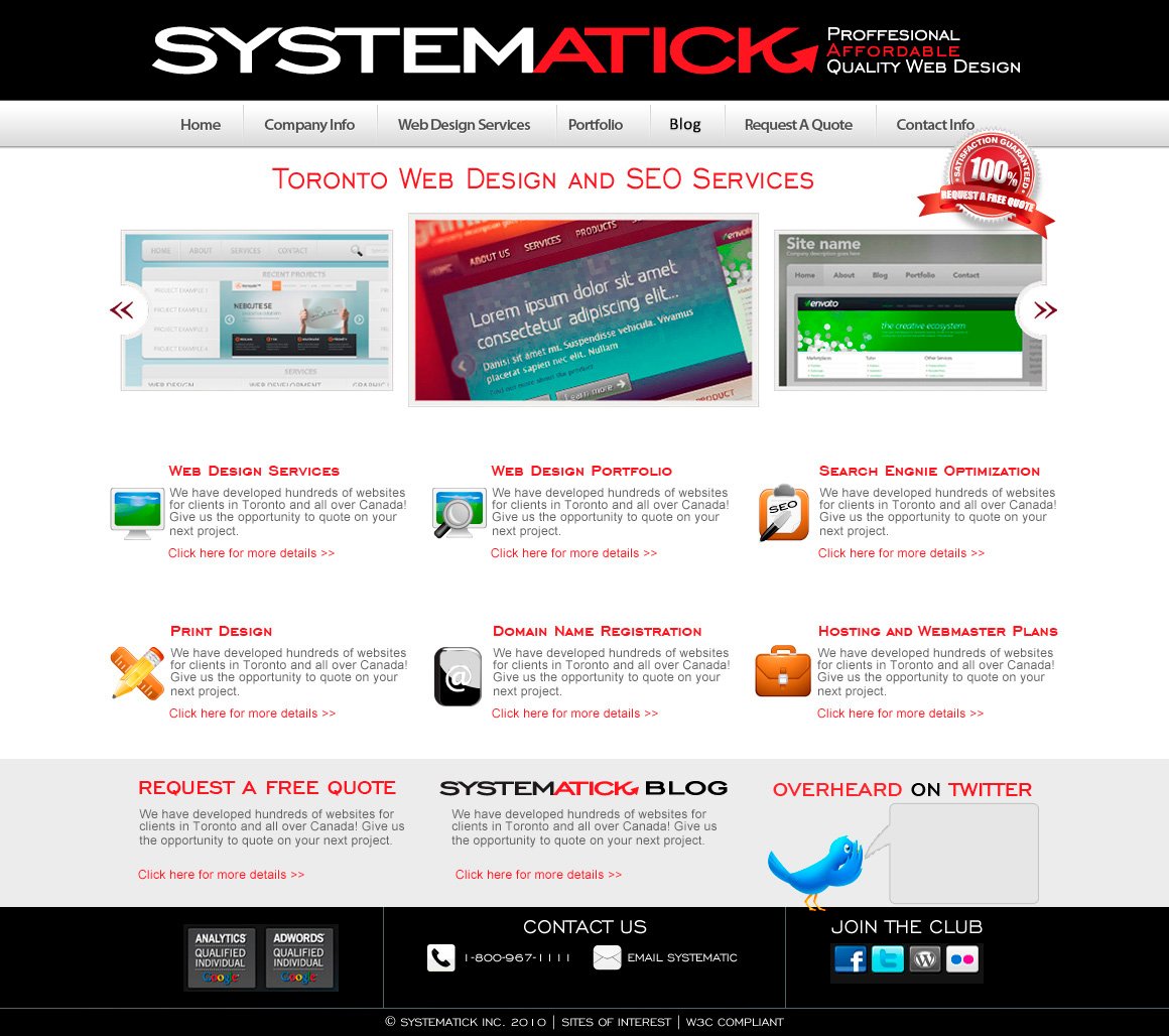 Systematick Systematick homepage design